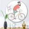 Designart - Hipster Man On A Bicycle - Children's Art Metal Circle Wall Art